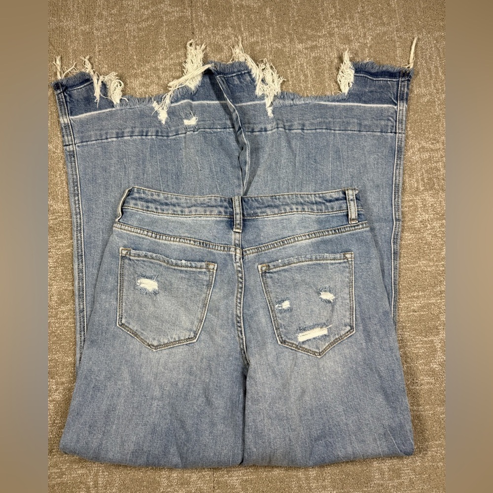 Flying Monkey High Rise Flare Distressed Hem Jean Women Size 29 - Picture 7 of 7